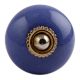 Slate Blue Golden Fitting Ceramic Dresser Knob